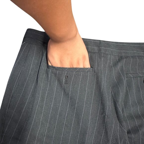 The Limited Womens 12 Cassidy Fit Pinstripe Charcoal Gray Dress Pants - Picture 10 of 15